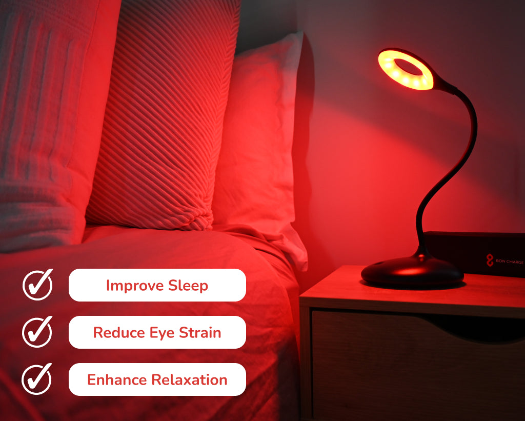Blue Light Blocking Lamp On Bedside Table