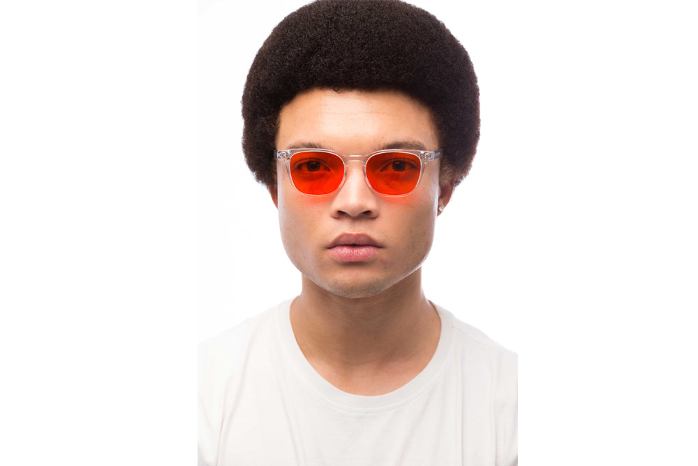 Man Wearing Crystal Blue Light Blocking Glasses Prescription