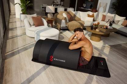 Man Using Infrared PEMF Sauna Dome